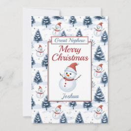 Cartão De Festividades Excelente Nephew Felry Natal Snowman Flat