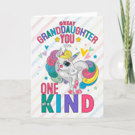 Cartão De Festividades Excelente neta Rainbow Namorados Unicorn