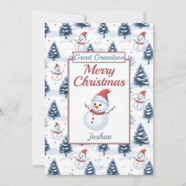 Cartão De Festividades Excelente neto Feliz Natal Snowman Flat