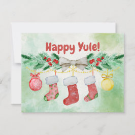 Cartão De Festividades Existências de Yule Feliz da Aquarela
