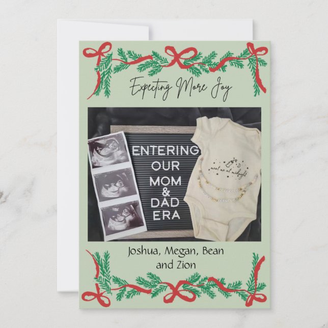 Cartão De Festividades Expecting More Joy Holiday Card (Frente)