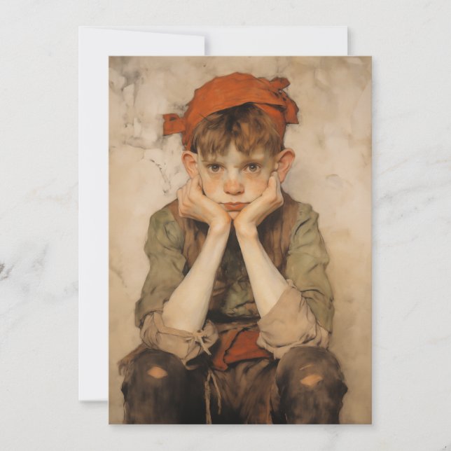 Cartão De Festividades Expressionista Natal Elf 2 (Frente)