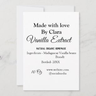 Cartão De Festividades Extrato de baunilha casado adicionar ingredientes