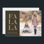 Cartão De Festividades Fa la 4 Photo Collage Rustic Holiday Flat Card<br><div class="desc">Fa la Holiday Cartão com fotos. Destaque 4 fotos - uma na frente e três na parte traseira. Com a Saudação de Natal: "Cartões de natal! Com muitos votos de boas-vindas para o Natal e o próximo ano". Você pode alterar esta mensagem se escolher. Na moda, mas simples e rústico...</div>