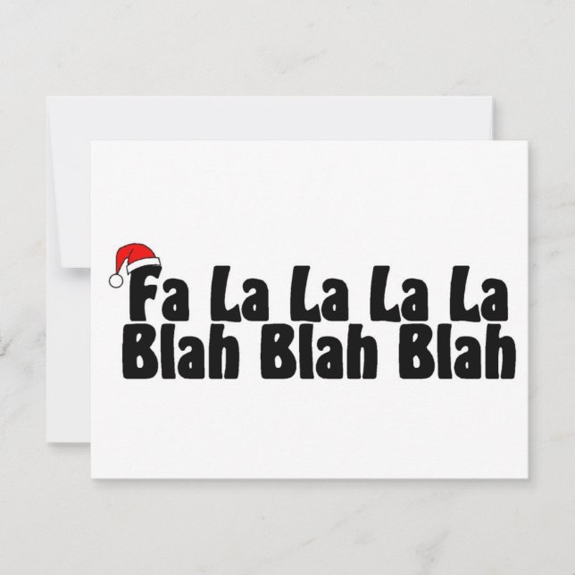 Cartão De Festividades Fa La La La Blah Blah Blah Blah Xmas (Frente)