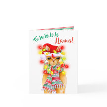 Fa La La La La Llama! whimsy watercolor pattern