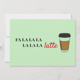 Cartão De Festividades Fa la la latte Funny Cafe business Holiday Card