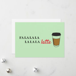 Cartão De Festividades Fa la la latte Funny Cafe business Holiday Card