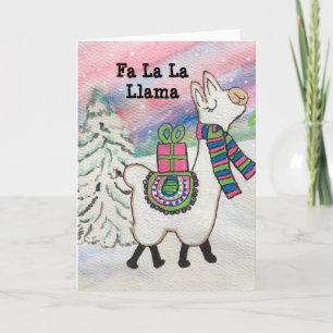 Cartão De Festividades Fa La La Llama Fun Modern Holiday Card