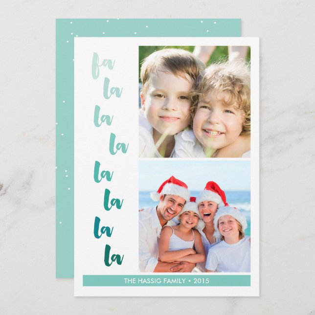 Cartão De Festividades Fa la la ombre Natal Férias (Frente/Verso)