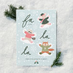 Cartão De Festividades Fa La La Snow Angel Woodland<br><div class="desc">Celebrar a época mágica e festiva de férias com o nosso cartão de festas de anjo de neve da floresta. A design apresenta o nosso design tipográfico "Fa La", com três animais de floresta (ratinho, guaxinim e fazer de raposa, anjos de neve na neve. Personalizado com o seu monograma inicial...</div>
