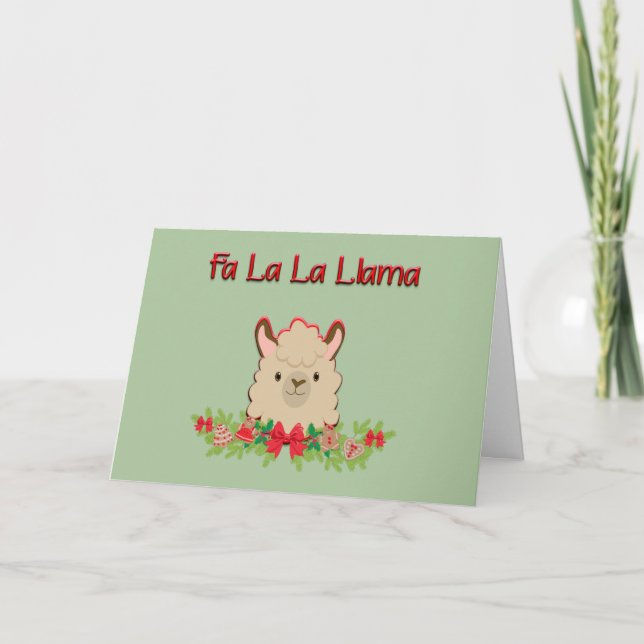 Cartão De Festividades Fa La Llama (Frente)