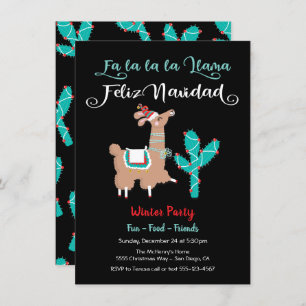 Cartão De Festividades Fa la Llama Feliz Navidad Foliday