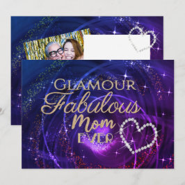 Cartão De Festividades Fabulosa Mãe Azul Roxo