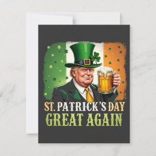 Cartão De Festividades Faça novamente grande o St. Patrick Trump Irlandês