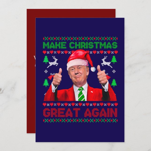 Cartão De Festividades Faça o Excelente de Natal de novo, Trump Christmas (Frente/Verso)