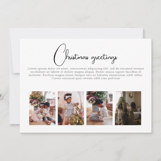 Cartão De Festividades Faça sua própria colagem de fotos personalizar o N (Frente)