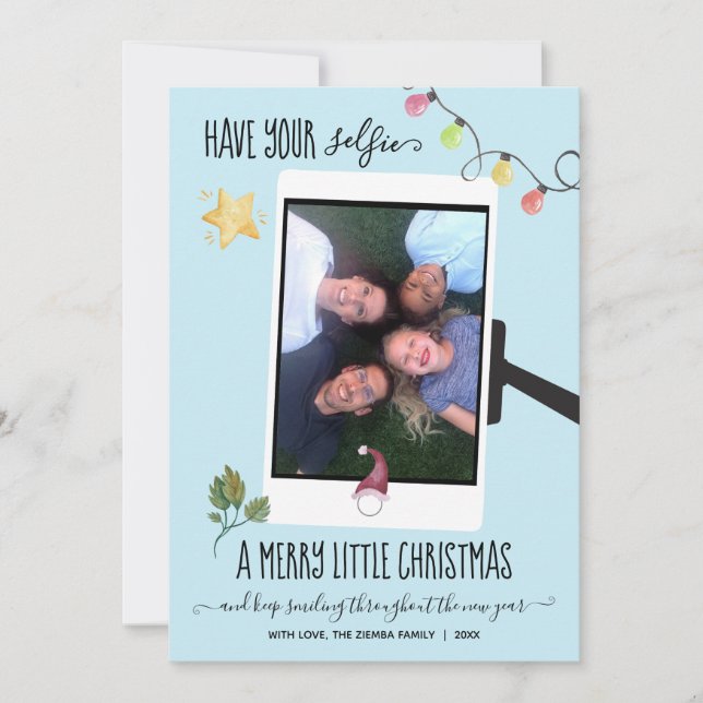 Cartão De Festividades Faça sua seleção uma Feliz pequena foto de Natal (Frente)