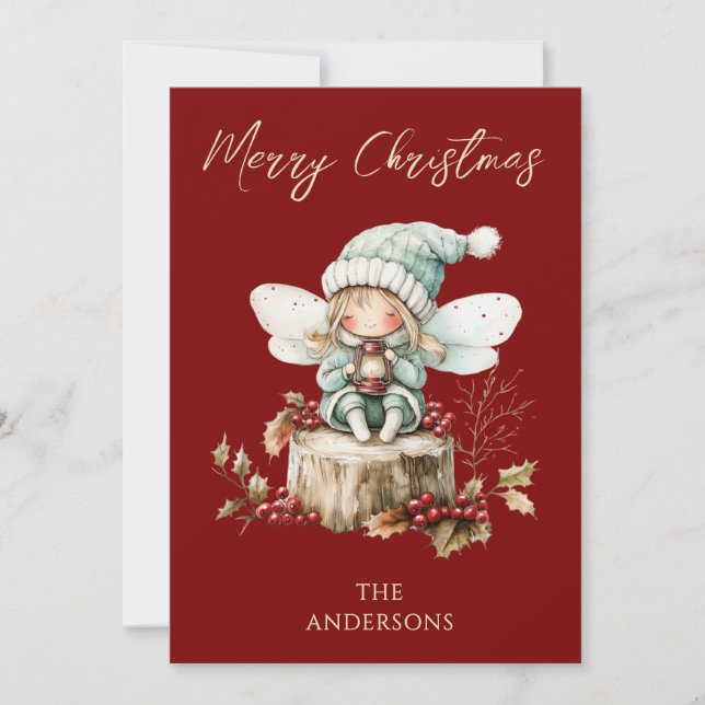 Cartão De Festividades Fada Féria Floresta Fofa Féria  (Frente)