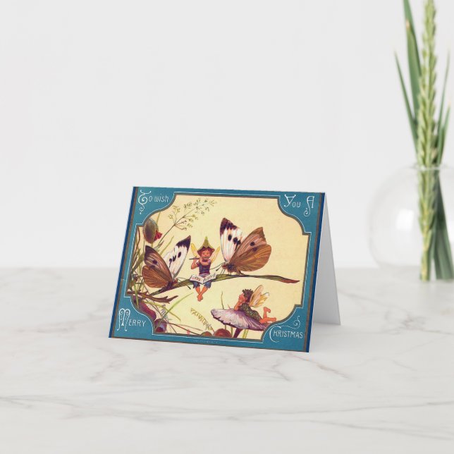 Cartão De Festividades Fairy Butterfly Christmas Card (Frente)