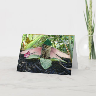 Cartão De Festividades Fairy Cat Elf Notecard