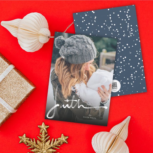 Cartão De Festividades Faith Brush Calliografia Religiosa Foto de Natal (Criador carregado)