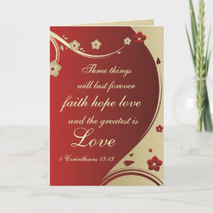 Cartão De Festividades Faith Hope Love Bible Verse Customized Card