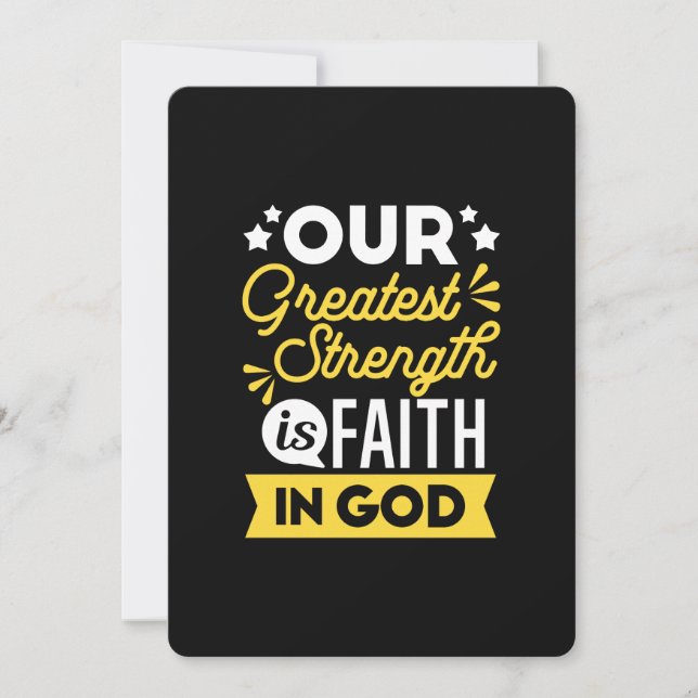 Cartão De Festividades Faith in God – Our Greatest Strength Quote (Frente)