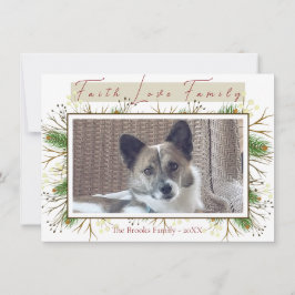 Cartão De Festividades Faith Love Família Festivo Pine Branch Natal