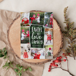 Cartão De Festividades Faith Love Family | Colagem de Fotografias Múltipl