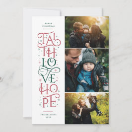 Cartão De Festividades Faith Love Hope Multi Photo Holiday Card