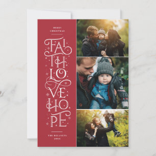 Cartão De Festividades Faith Love Hope Multi Photo Holiday Card