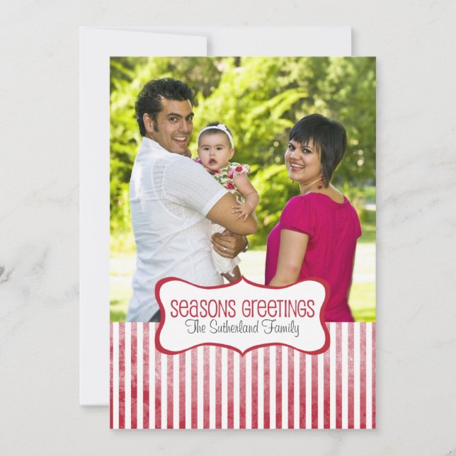 Cartão De Festividades Faixas Festivas de Fotos de Boas Festas (Frente)