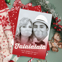 Falalalala Bold Script Fun Classic Christmas Photo