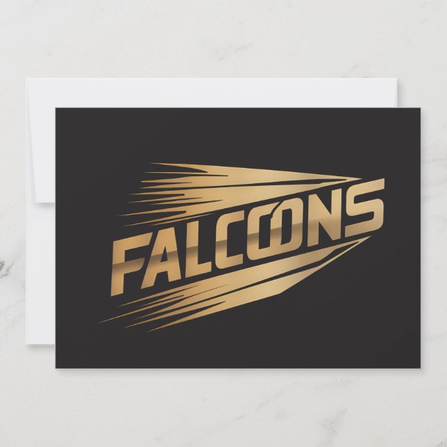 Cartão De Festividades Falcons Golden Speed Typography Design (Frente)