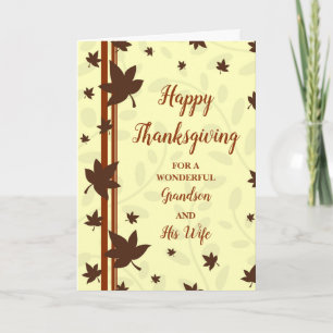 Cartão De Festividades Fall Happy Graças Avô e Sua Esposa