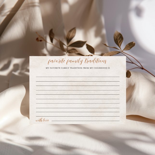 Cartão De Festividades Fall in Love | Family Traditions Bridal Shower  (Criador carregado)