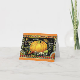 Cartão De Festividades Fall Vintage Pumpkin Greeting Card