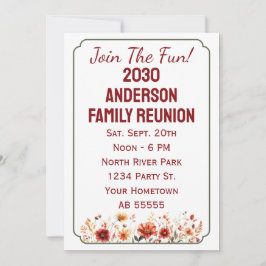 Cartão De Festividades Fall Wildflower Join The Fun Family Reunion Card