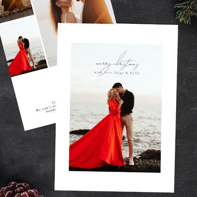 Cartão De Festividades fama da caligrafia da cinza leve fotografia feliz  (Criador carregado)