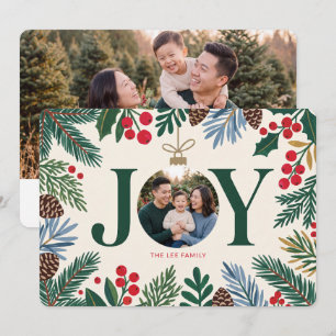 Cartão De Festividades Família Alegria Botânica Foto Natal