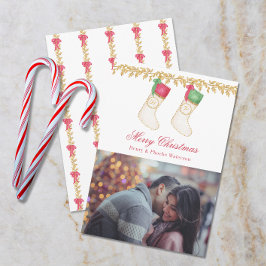 Cartão De Festividades Família de 2 - Foto das bolsas de monograma com aq