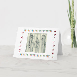 Cartão De Festividades **FAMÍLIA DE BONECOS DE NEVE FOFOs** DIZ FELIZ NAT