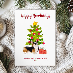 Cartão De Festividades Família de Cães Corgi Natal