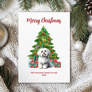 Cartão De Festividades Família de Cães Malteses Natal