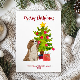 Cartão De Festividades Família de Cães Spaniel Natal