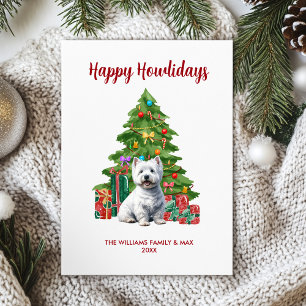 Cartão De Festividades Família de Cães Terrier Natal