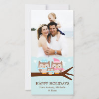 Família de corujas de inverno