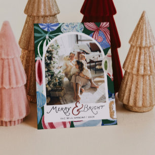 Cartão De Festividades Família de Enfeites Caprichosos Foto de Natal