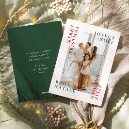 Cartão De Festividades Família de Feliz Natal Multilingue